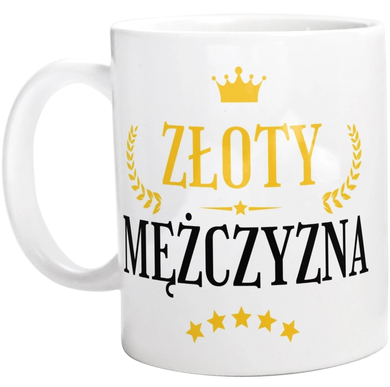 Złoty Mężczyzna - Kubek Biały