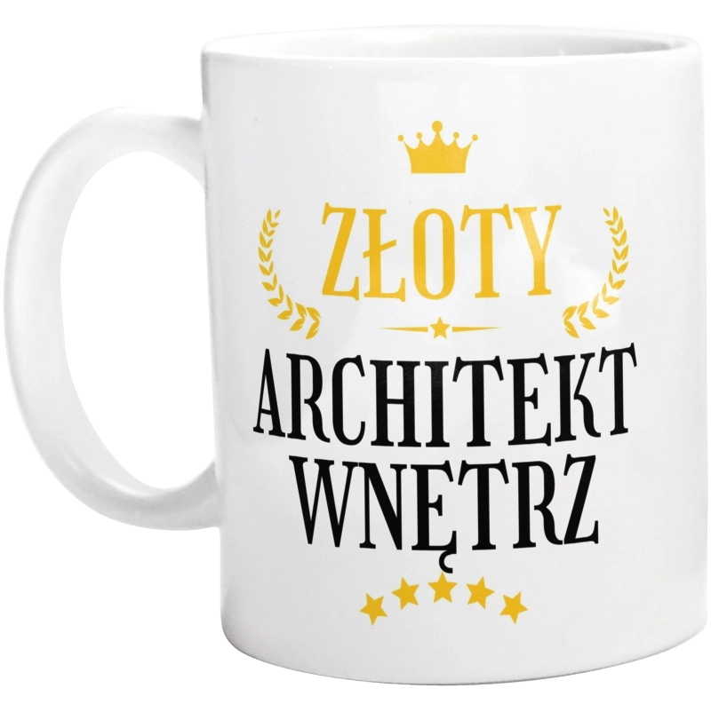 Złoty Architekt Wnętrz - Kubek Biały