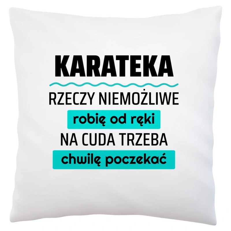 Karateka - Rzeczy Niemożliwe Robię Od Ręki - Na Cuda Trzeba Chwilę Poczekać - Poduszka Biała