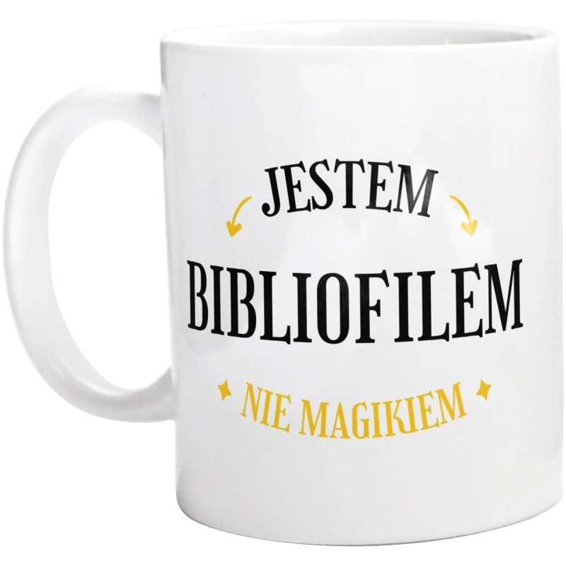 Jestem Bibliofilem Nie Magikiem - Kubek Biały