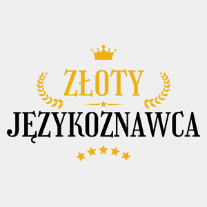 Złoty Językoznawca - Męska Koszulka Biała