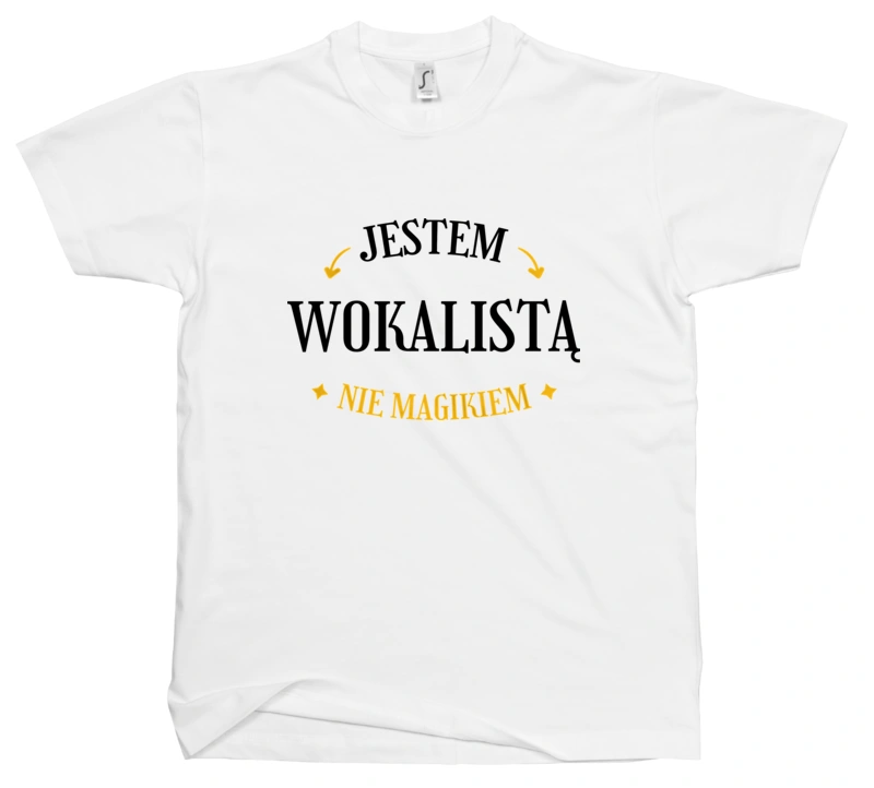 Jestem Wokalistą Nie Magikiem - Męska Koszulka Biała