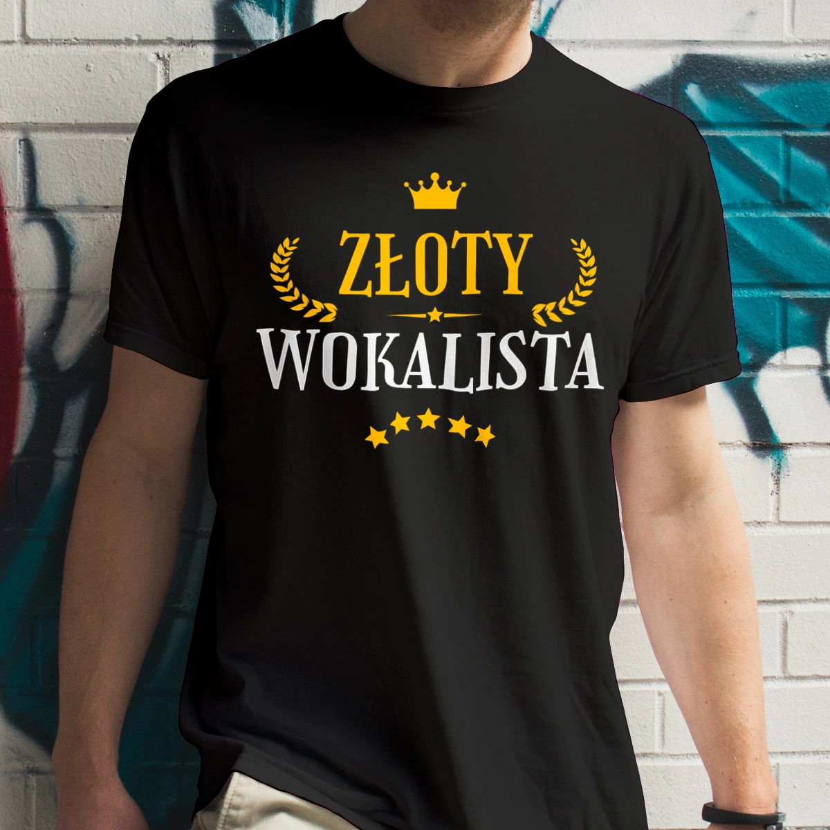 Złoty Wokalista - Męska Koszulka Czarna