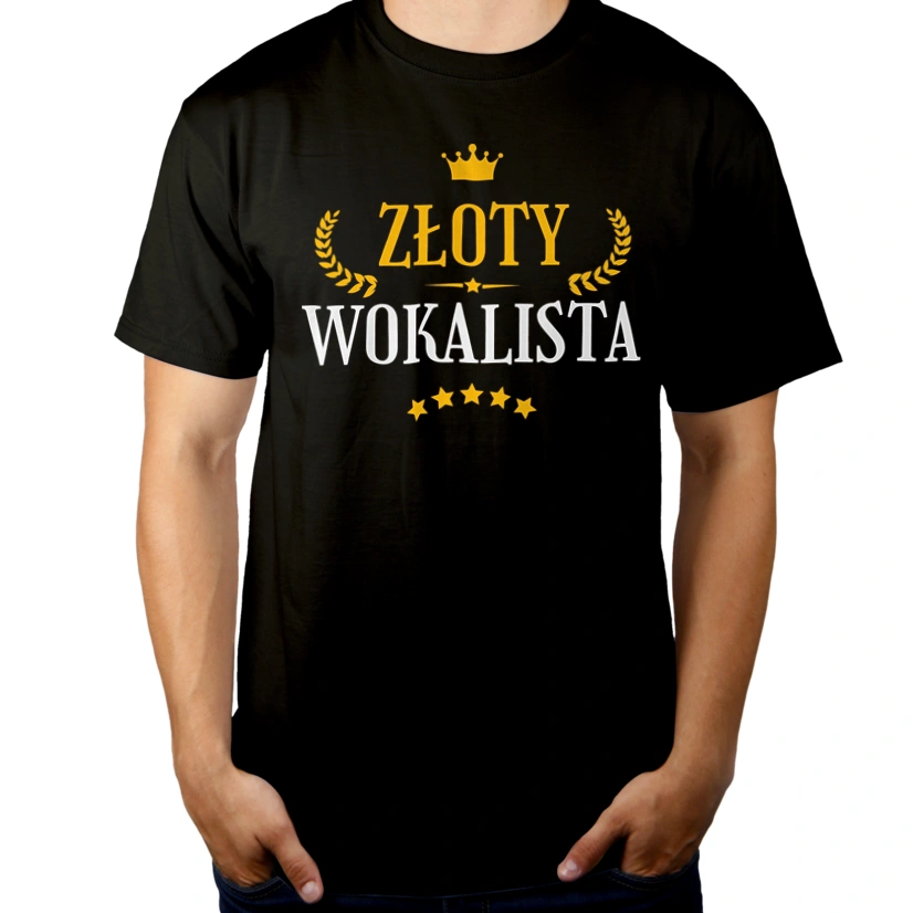 Złoty Wokalista - Męska Koszulka Czarna