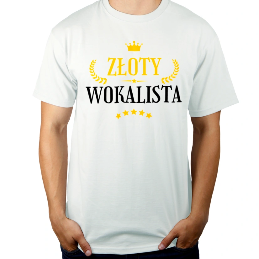 Złoty Wokalista - Męska Koszulka Biała