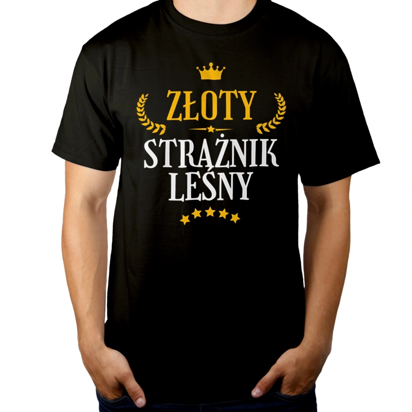 Złoty Strażnik Leśny - Męska Koszulka Czarna