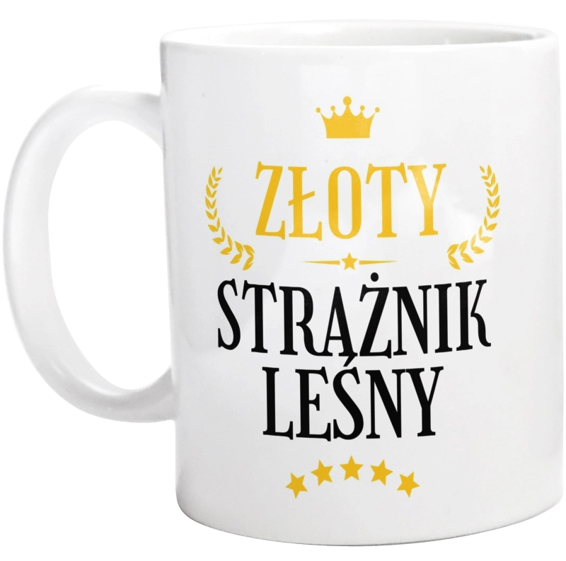 Złoty Strażnik Leśny - Kubek Biały