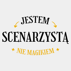 Jestem Scenarzystą Nie Magikiem - Męska Koszulka Biała