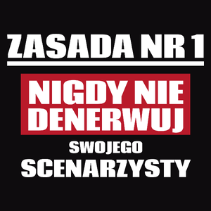 Zasada Nr 1 - Nigdy Nie Denerwuj Swojego Scenarzysty - Męska Koszulka Czarna