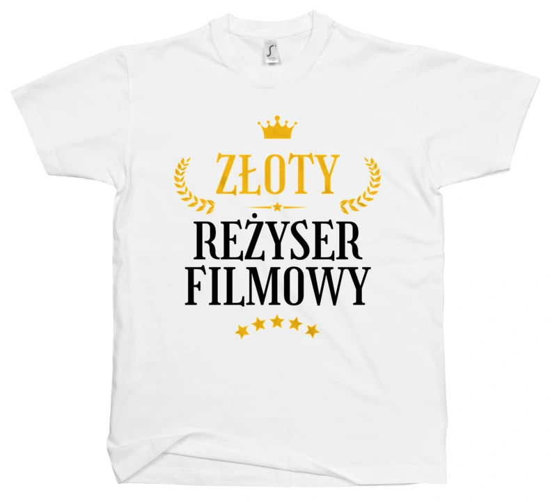 Złoty Reżyser Filmowy - Męska Koszulka Biała