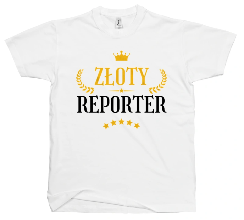 Złoty Reporter - Męska Koszulka Biała