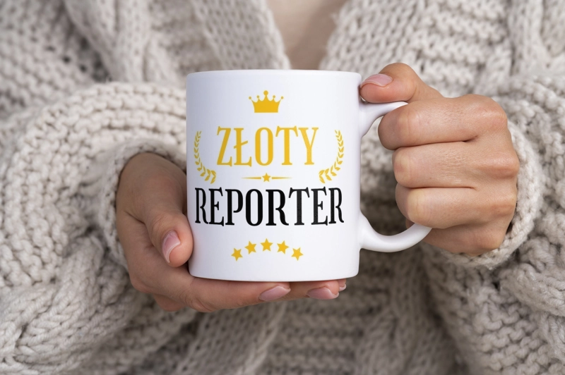 Złoty Reporter - Kubek Biały