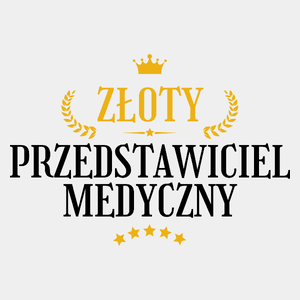 Złoty Przedstawiciel Medyczny - Męska Koszulka Biała