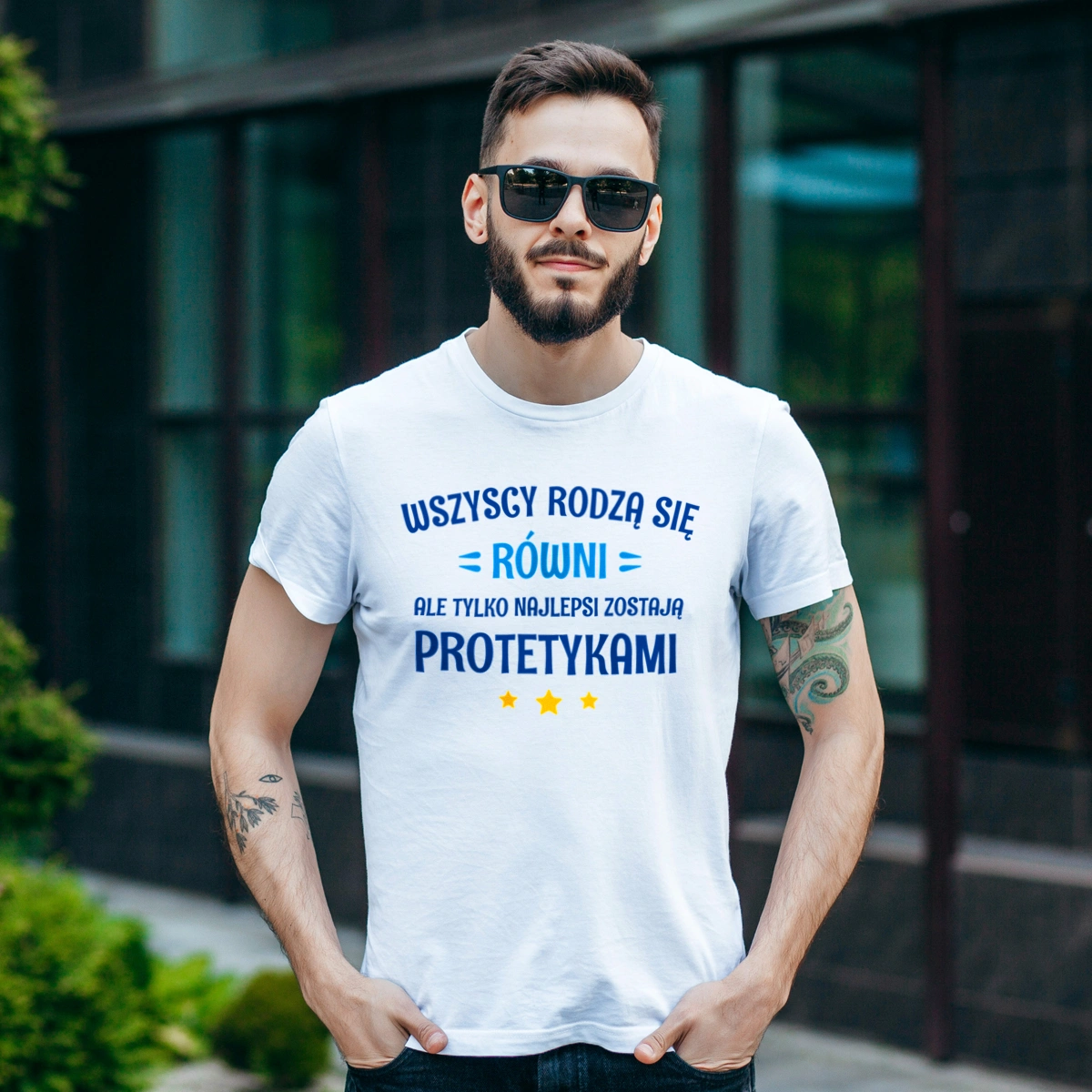 Tylko Najlepsi Zostają Protetykami - Męska Koszulka Biała