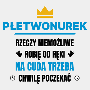 Płetwonurek Rzeczy Niemożliwe Robię Od Ręki - Męska Koszulka Biała