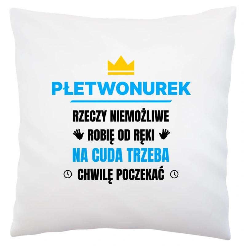 Płetwonurek Rzeczy Niemożliwe Robię Od Ręki - Poduszka Biała