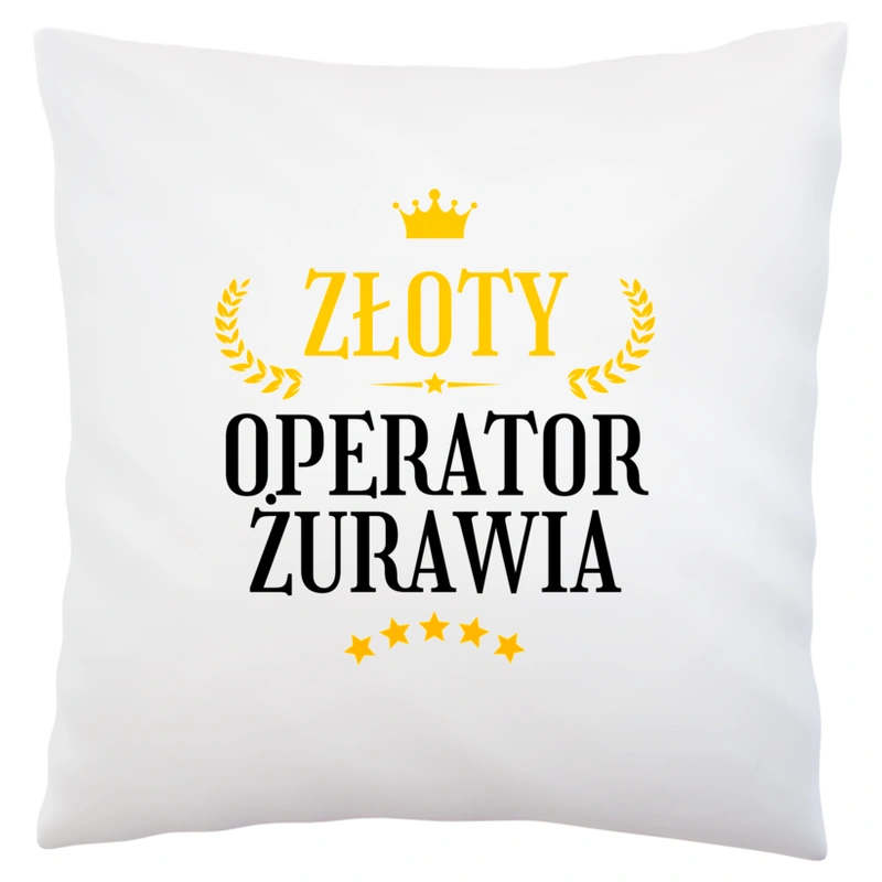 Złoty Operator Żurawia - Poduszka Biała