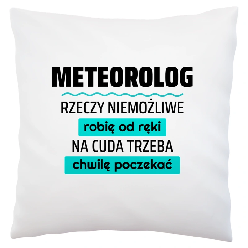 Meteorolog - Rzeczy Niemożliwe Robię Od Ręki - Na Cuda Trzeba Chwilę Poczekać - Poduszka Biała