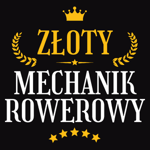 Złoty Mechanik Rowerowy - Męska Koszulka Czarna