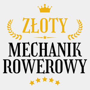 Złoty Mechanik Rowerowy - Męska Koszulka Biała