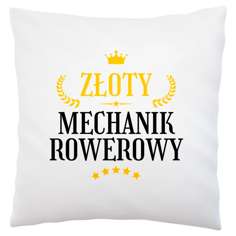 Złoty Mechanik Rowerowy - Poduszka Biała