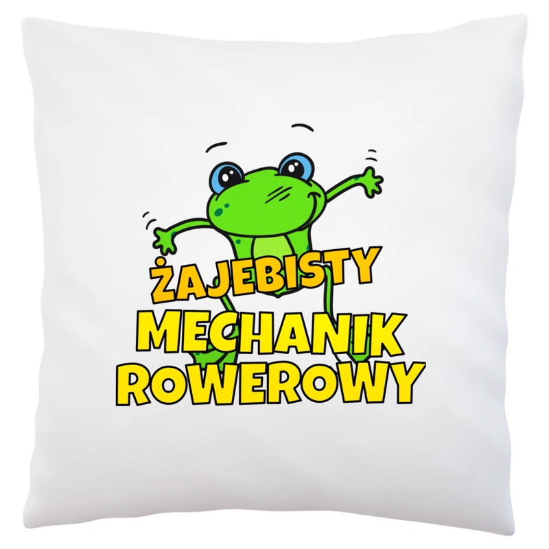 Żajebisty Mechanik Rowerowy - Poduszka Biała