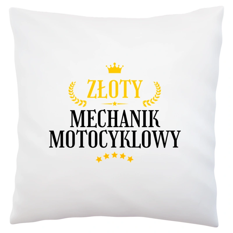 Złoty Mechanik Motocyklowy - Poduszka Biała