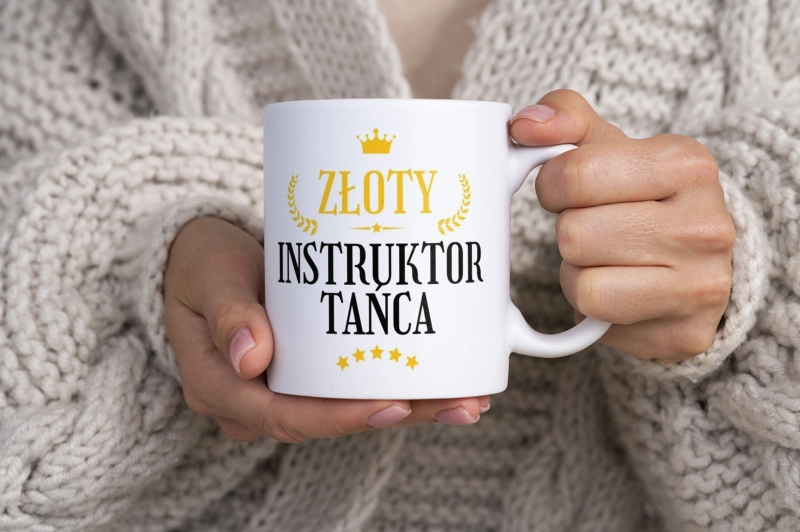 Złoty Instruktor Tańca - Kubek Biały