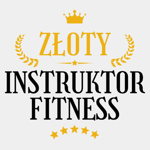 Złoty Instruktor Fitness - Męska Koszulka Biała