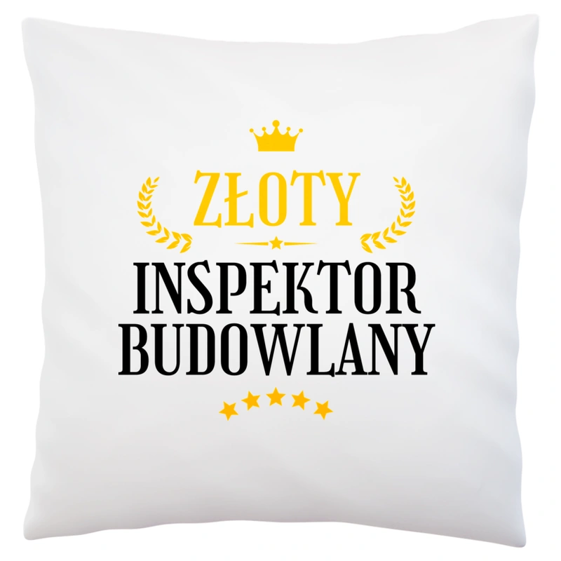 Złoty Inspektor Budowlany - Poduszka Biała