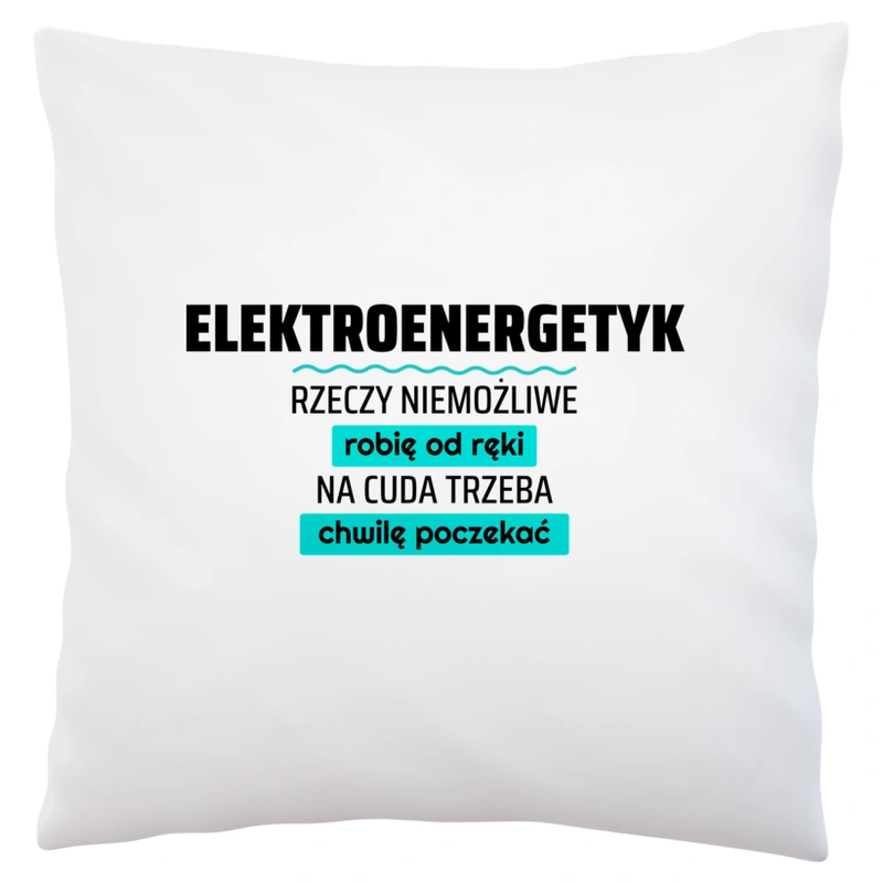 Elektroenergetyk - Rzeczy Niemożliwe Robię Od Ręki - Na Cuda Trzeba Chwilę Poczekać - Poduszka Biała