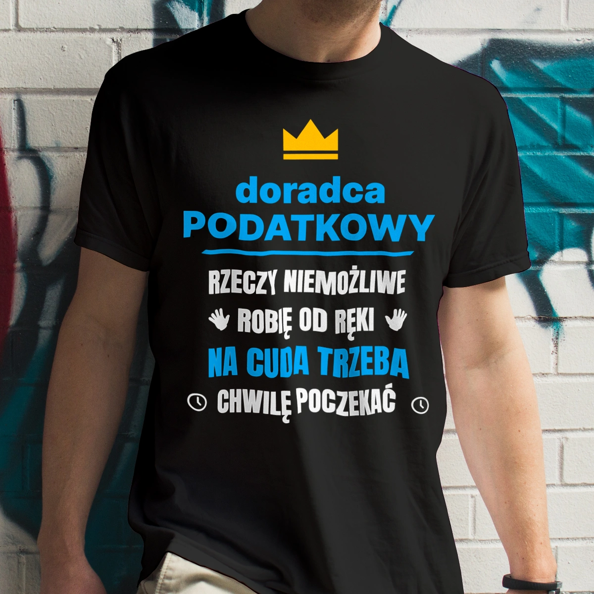 Doradca Podatkowy Rzeczy Niemożliwe Robię Od Ręki - Męska Koszulka Czarna