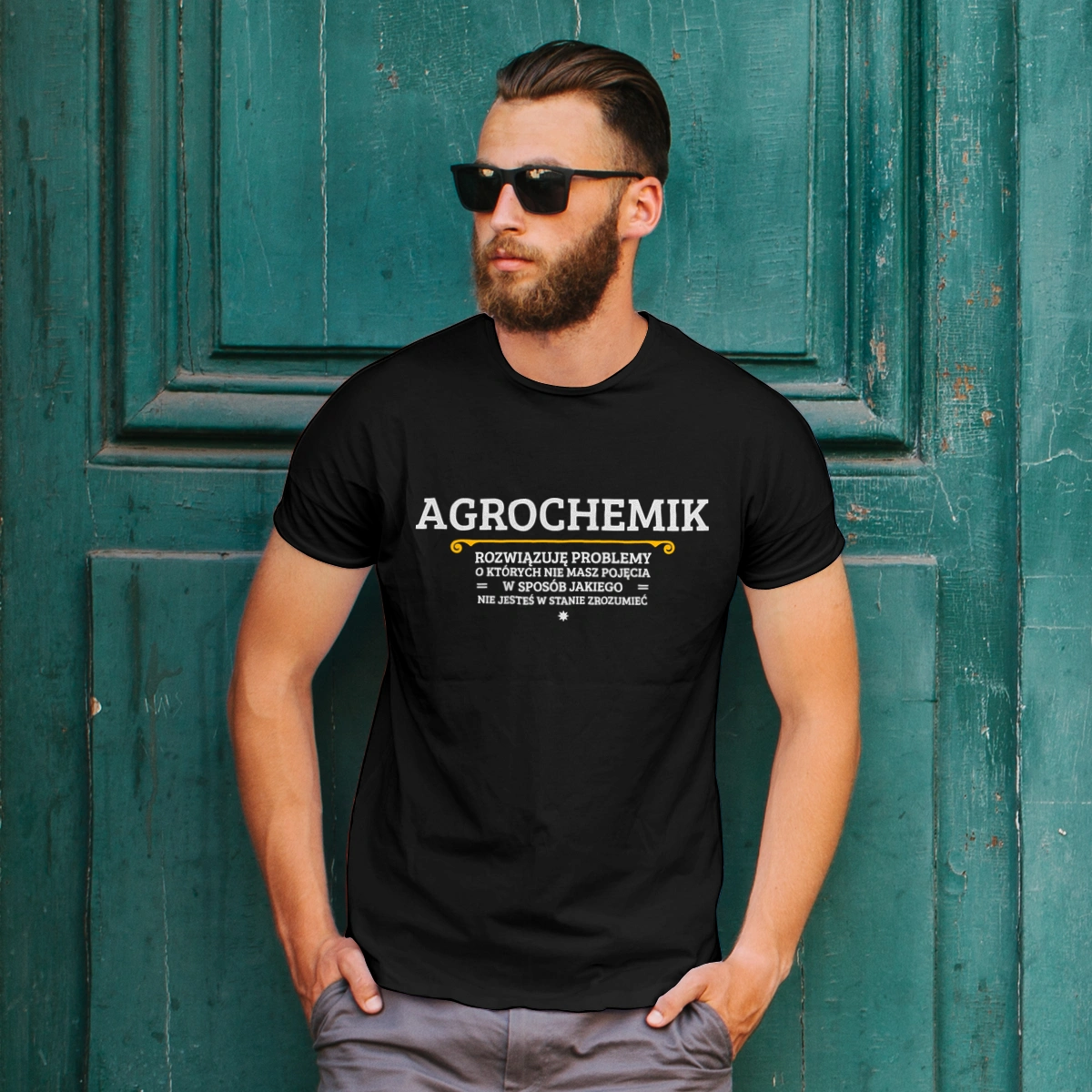 Agrochemik - Rozwiązuje Problemy O Których Nie Masz Pojęcia - Męska Koszulka Czarna