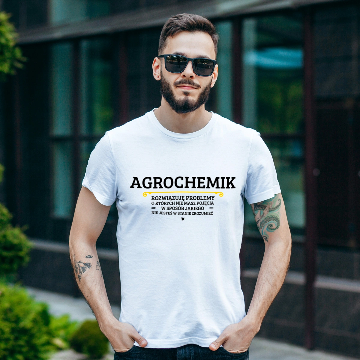 Agrochemik - Rozwiązuje Problemy O Których Nie Masz Pojęcia - Męska Koszulka Biała