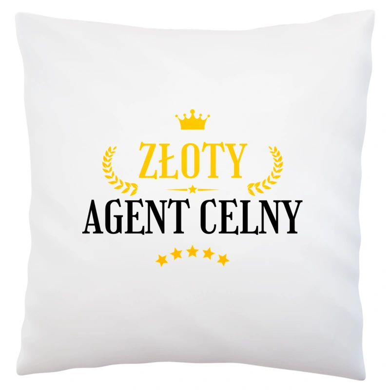 Złoty Agent Celny - Poduszka Biała