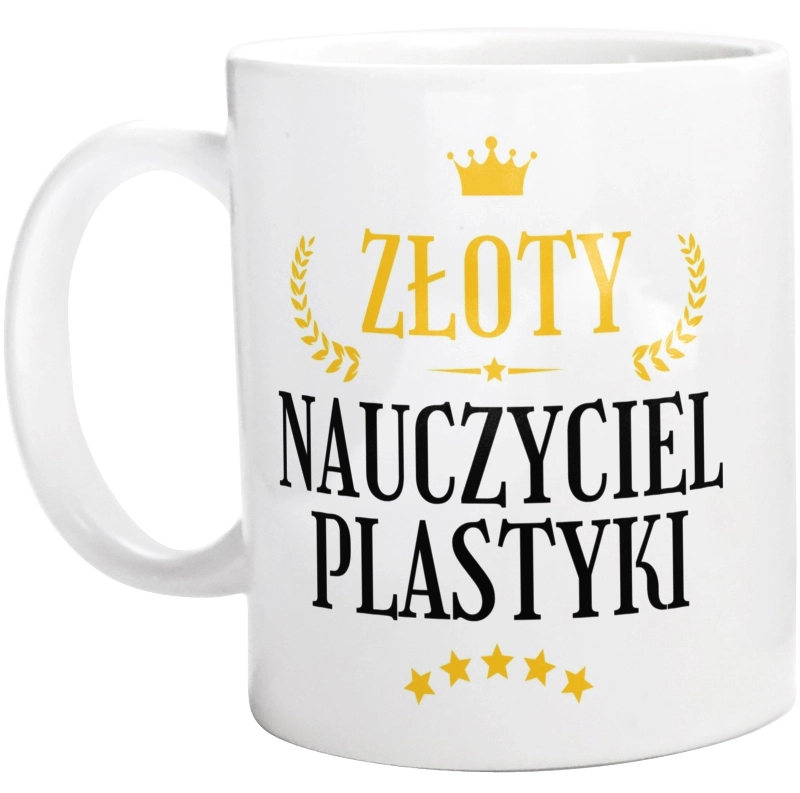 Złoty Nauczyciel Plastyki - Kubek Biały