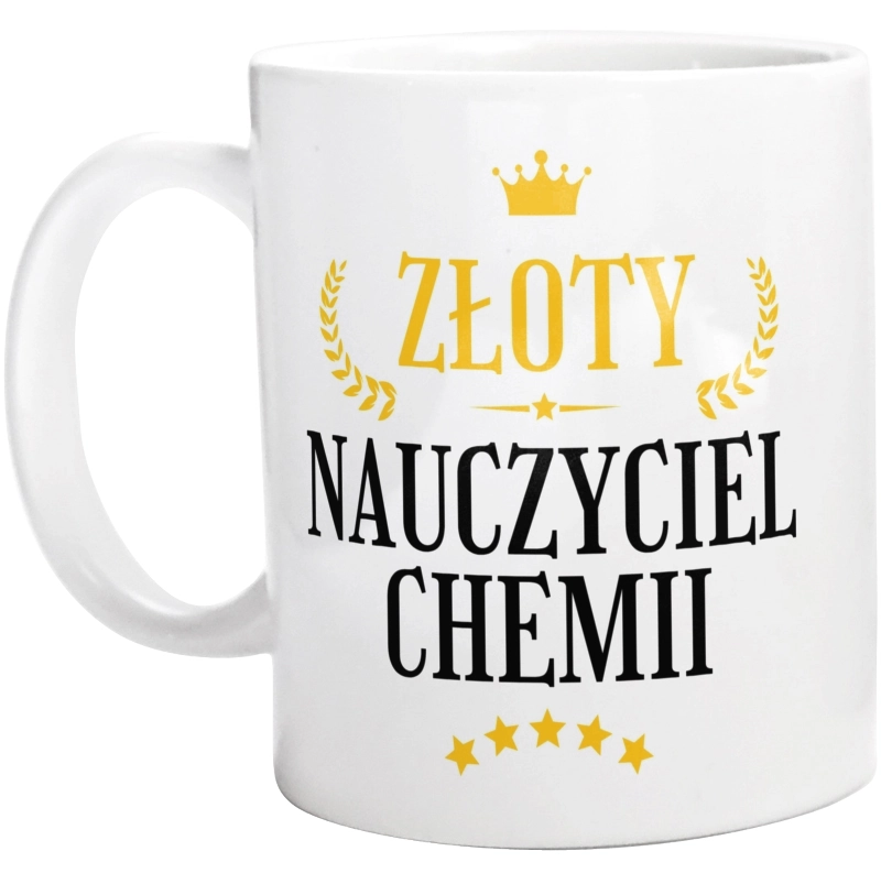 Złoty Nauczyciel Chemii - Kubek Biały