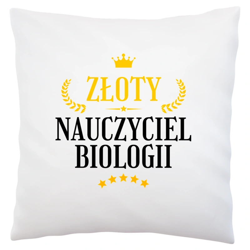 Złoty Nauczyciel Biologii - Poduszka Biała