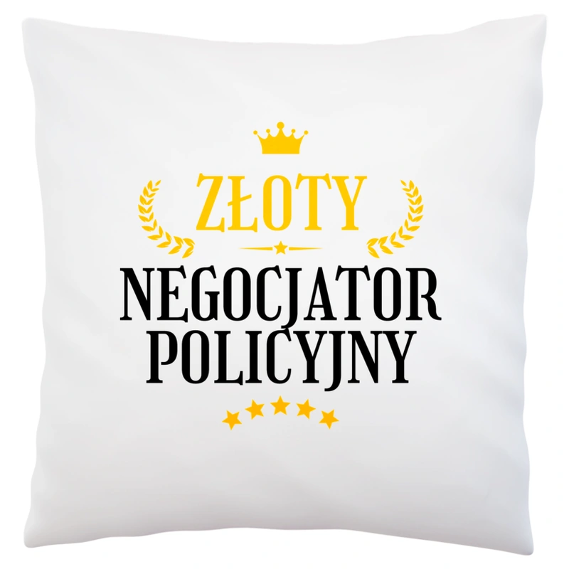 Złoty Negocjator Policyjny - Poduszka Biała