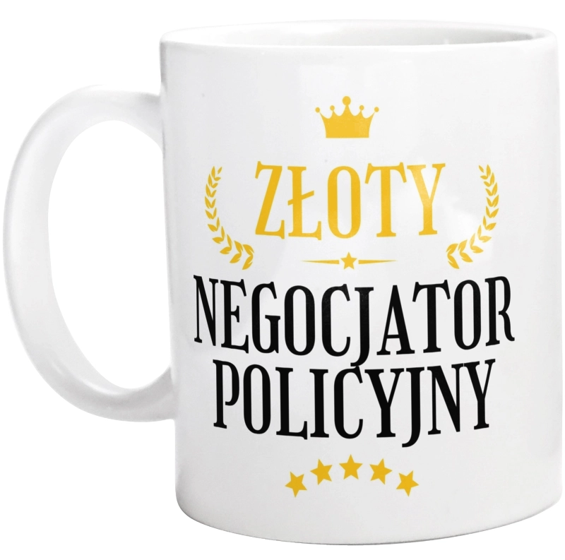 Złoty Negocjator Policyjny - Kubek Biały