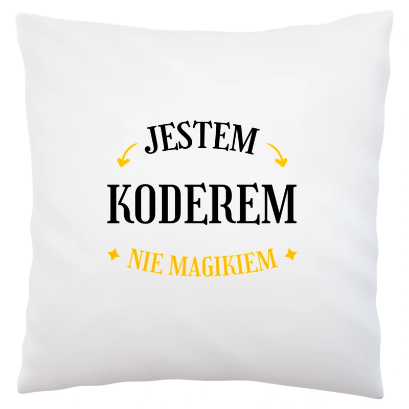 Jestem Koderem Nie Magikiem - Poduszka Biała