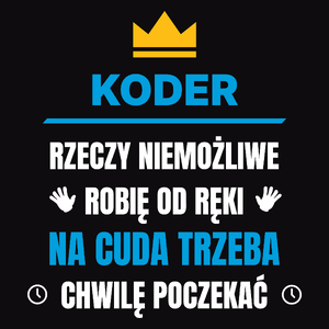 Koder Rzeczy Niemożliwe Robię Od Ręki - Męska Koszulka Czarna