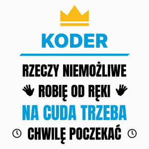 Koder Rzeczy Niemożliwe Robię Od Ręki - Poduszka Biała