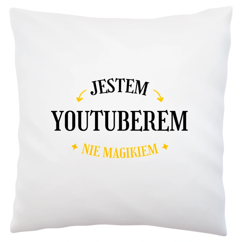 Jestem Youtuberem Nie Magikiem - Poduszka Biała