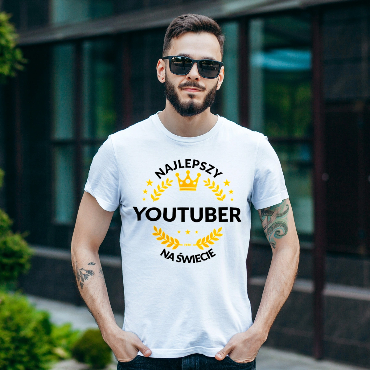 Najlepszy Youtuber Na Świecie - Męska Koszulka Biała