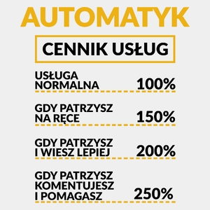 Automatyk - Cennik Usług - Męska Koszulka Biała