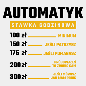 Stawka Godzinowa Automatyk - Męska Koszulka Biała