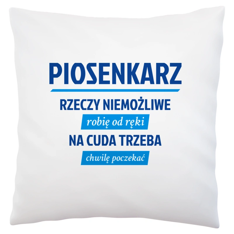 Piosenkarz - Rzeczy Niemożliwe Robię Od Ręki - Na Cuda Trzeba Chwilę Poczekać - Poduszka Biała