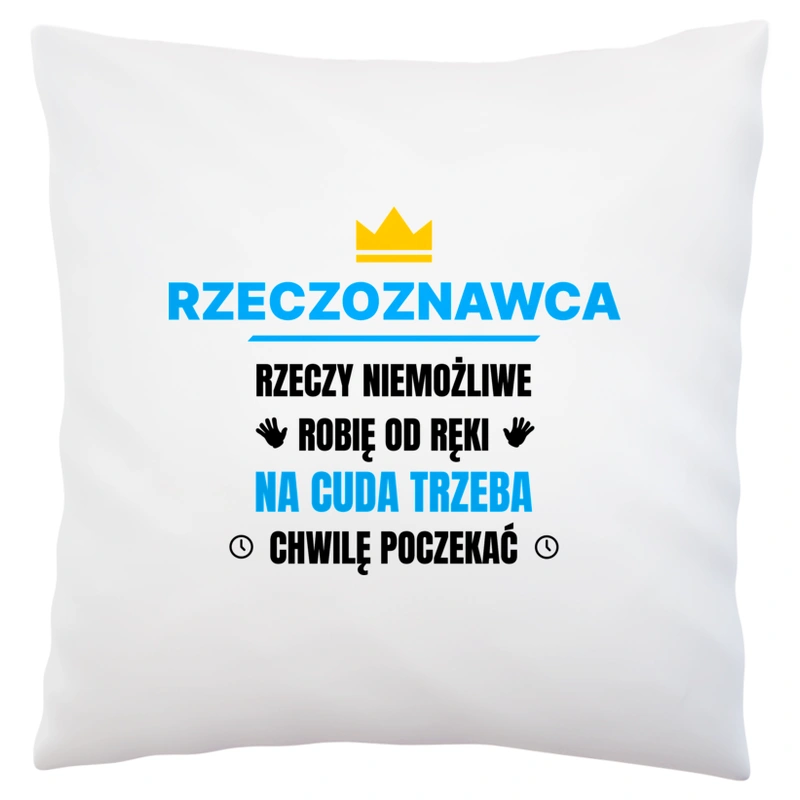 Rzeczoznawca Rzeczy Niemożliwe Robię Od Ręki - Poduszka Biała