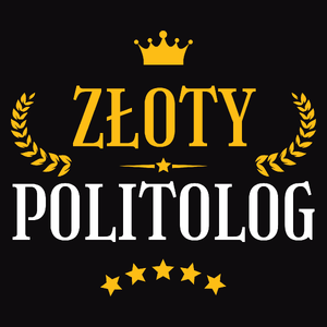 Złoty Politolog - Męska Koszulka Czarna